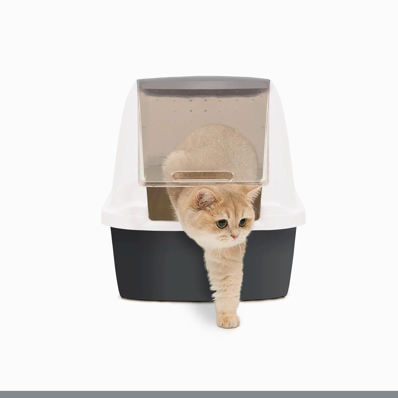 CATIT JUMBO HOODED CAT PAN - WARM GRAY