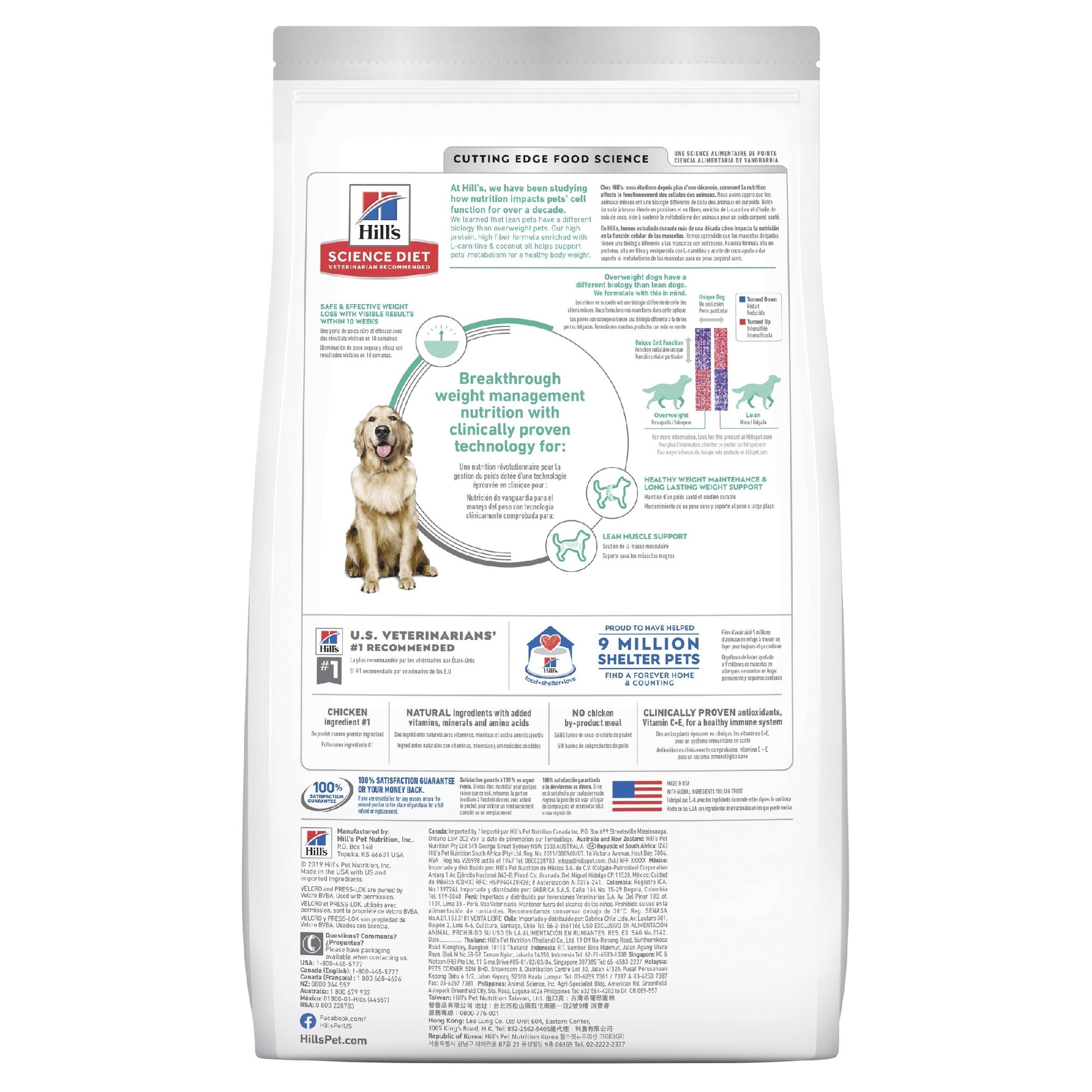 HILL'S SCIENCE DIET PERFECT WEIGHT ADULT DRY DOG FOOD 1.81KG