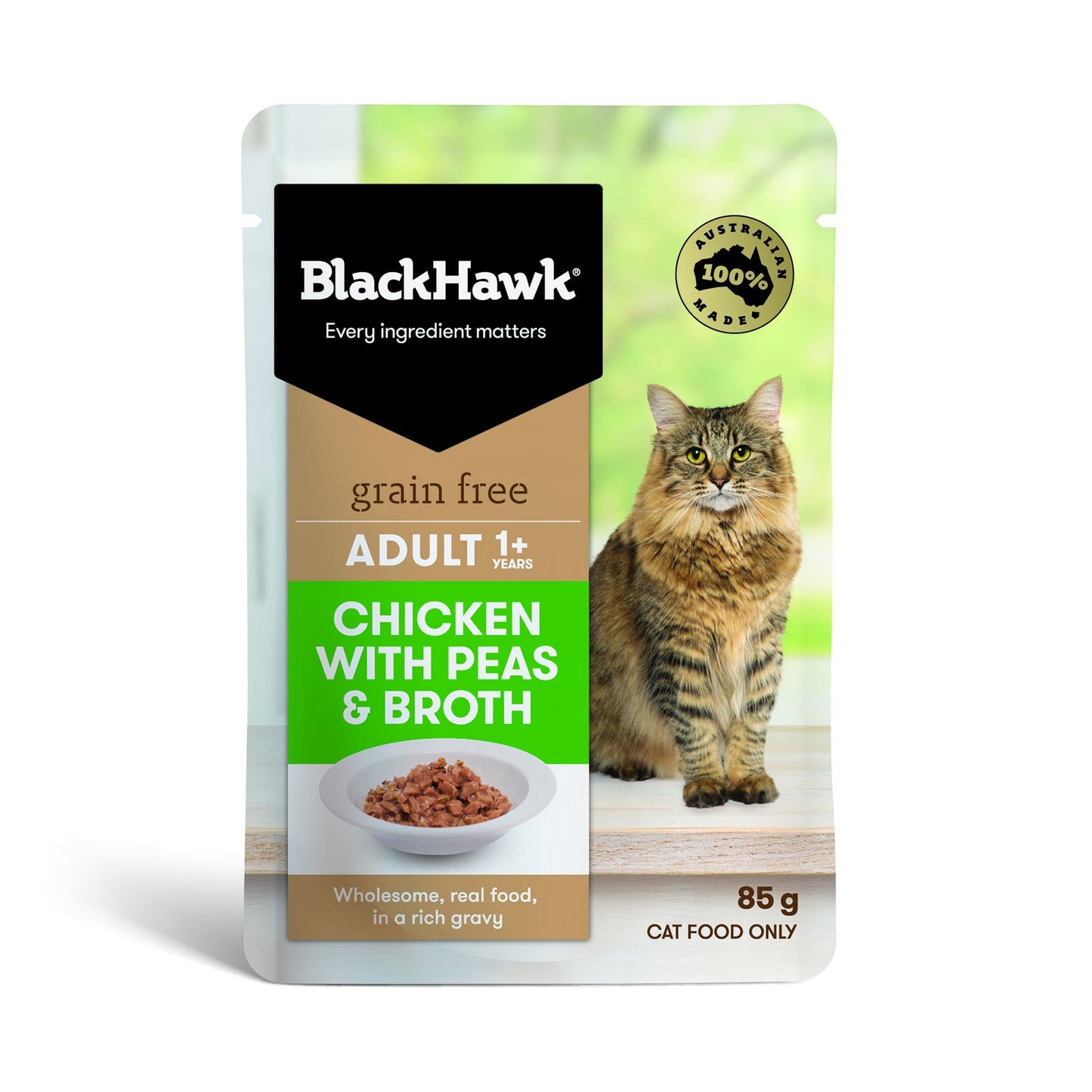 Pack of BLACK HAWK FELINE ADULT CHICKEN 85GX12