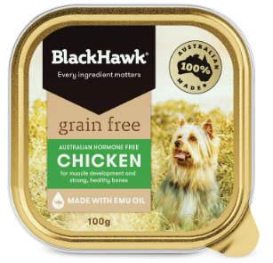 Pack of BLACK HAWK WET GRAIN FREE CHICKEN 100G X 9