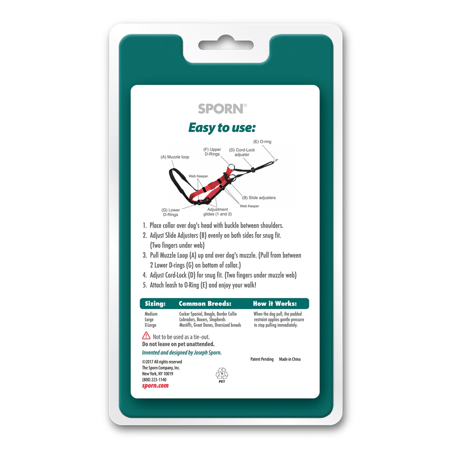 SPORN HEAD HALTER BLK LG