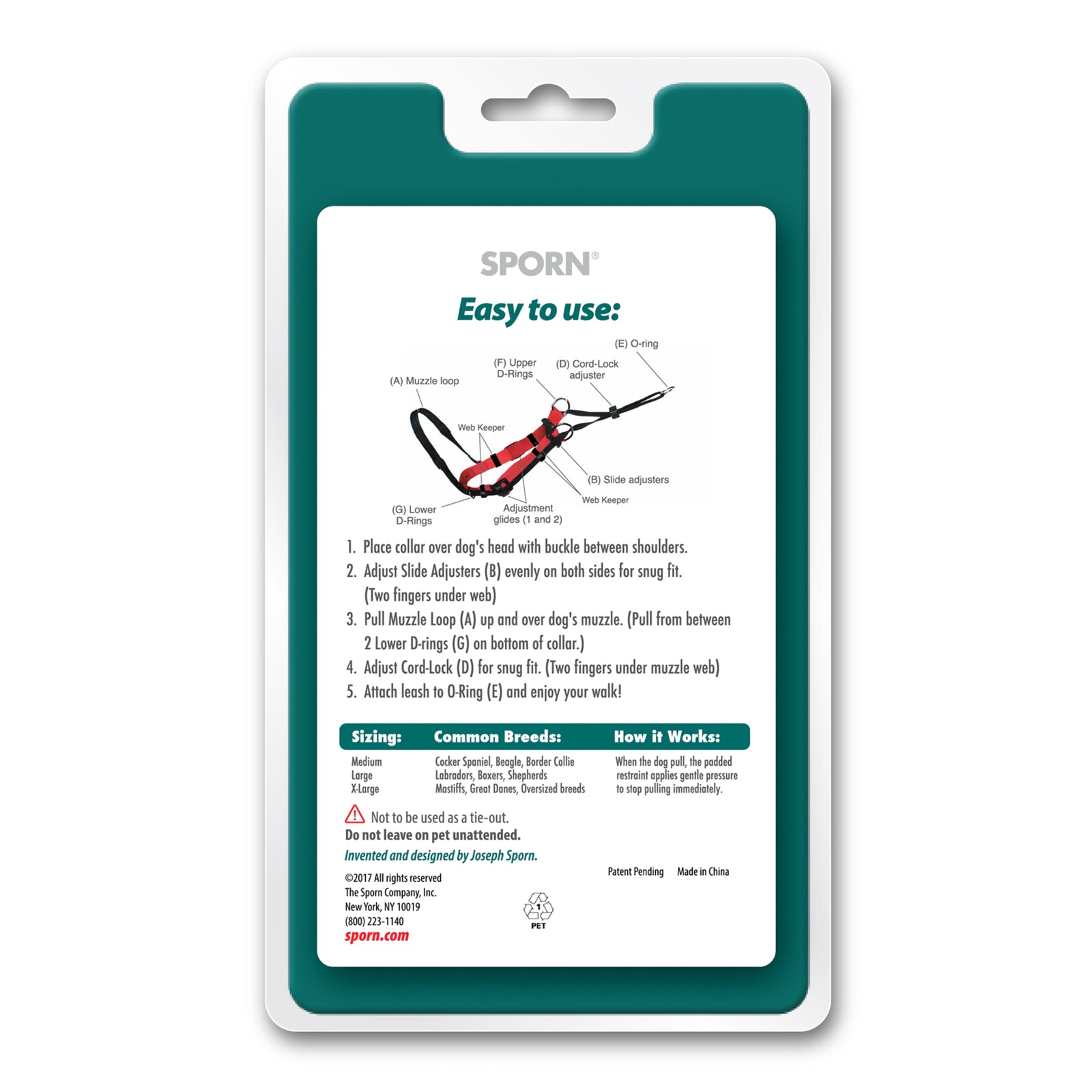 SPORN HEAD HALTER BLK LG