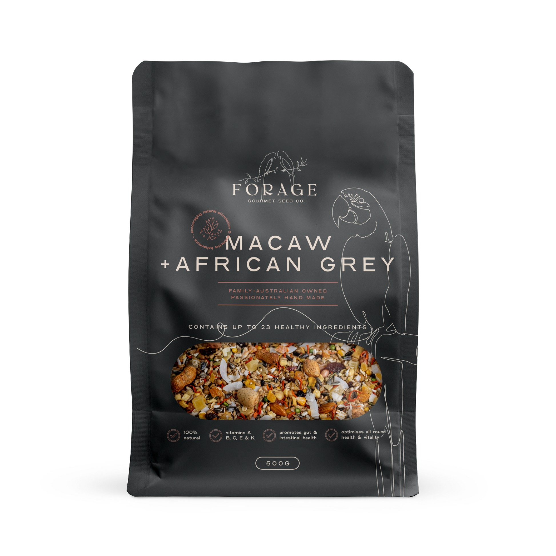 FORAGE MACAW & AFRICAN GREY 500G
