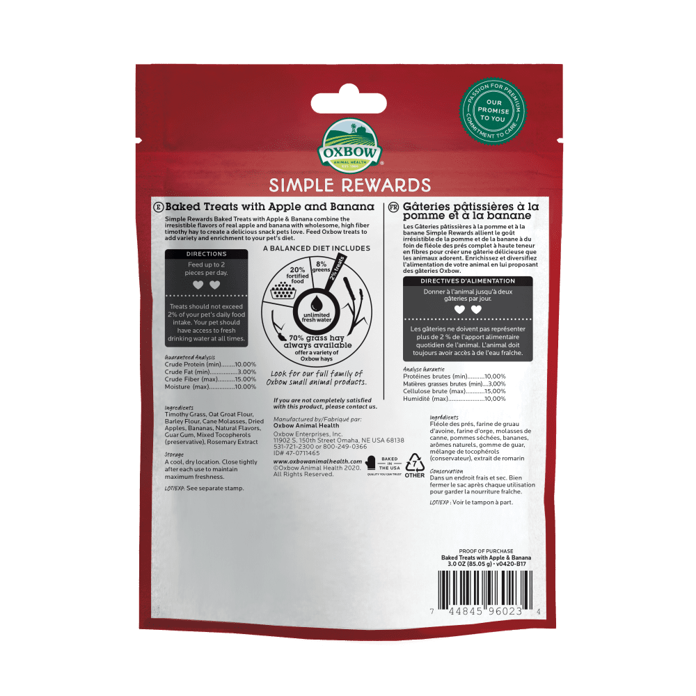 OXBOW REWARD APPLE BANANA TREAT