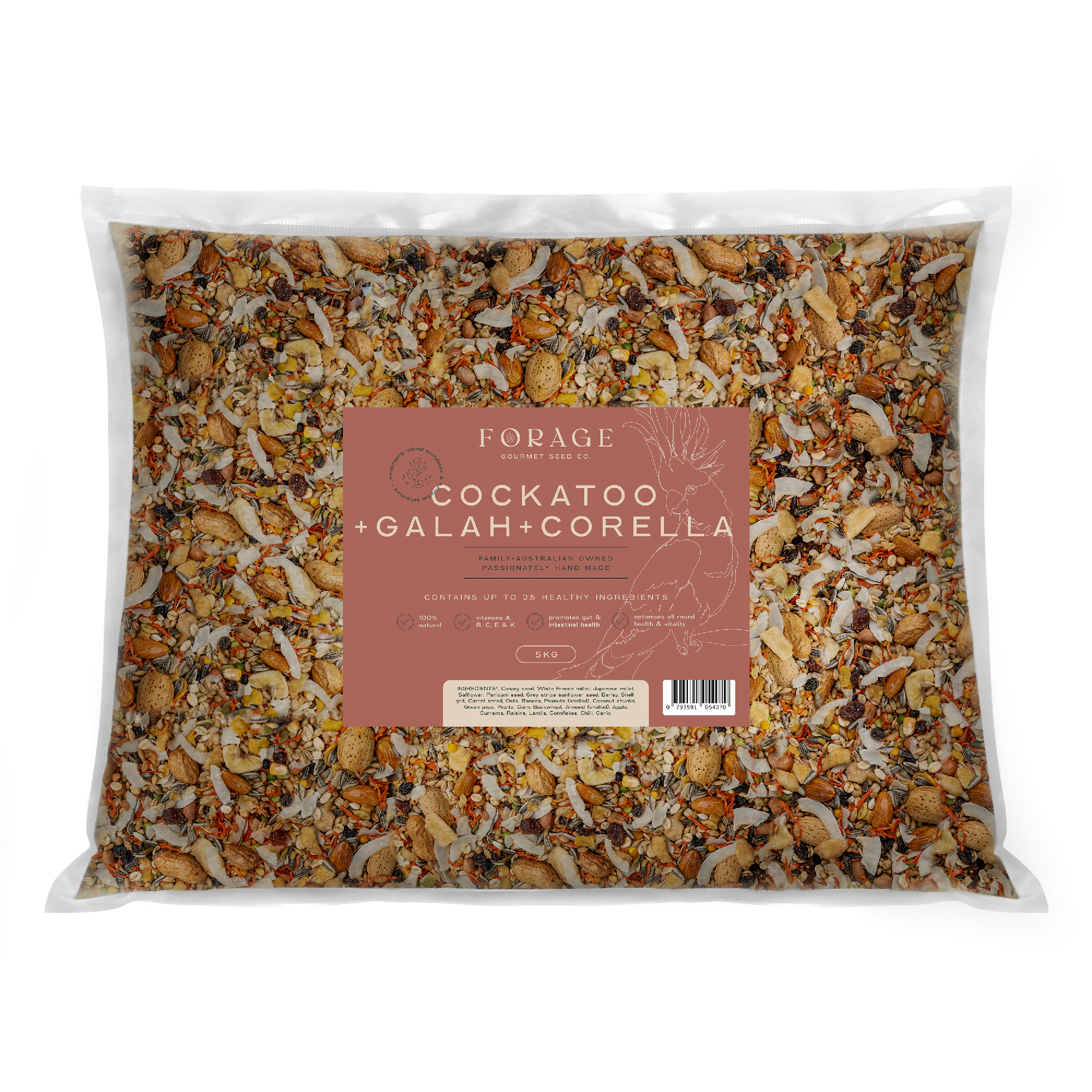FORAGE COCKATOO, GALAH & CORELLA 5KG