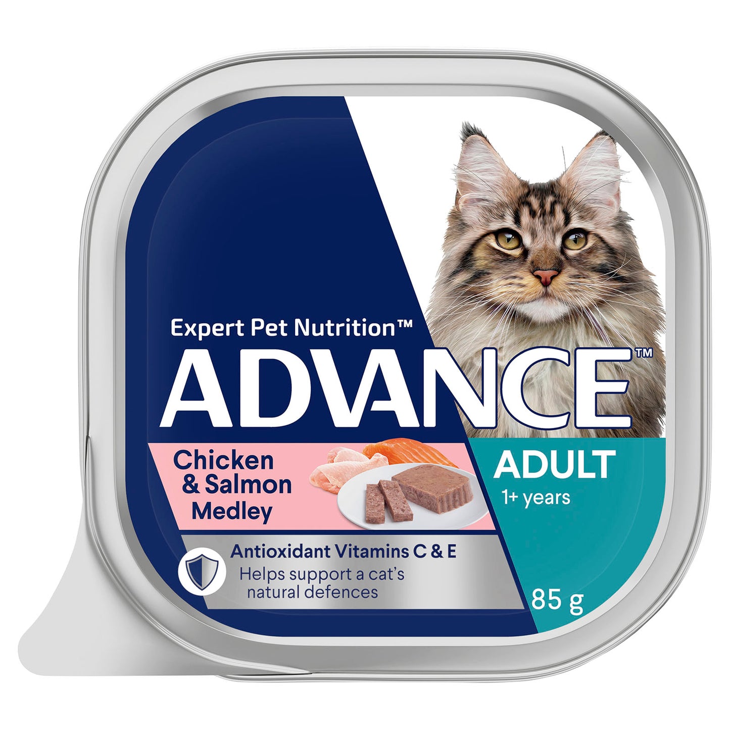 Pack of ADVANCE CAT WET KIT CHIC SLMN 85G X 7