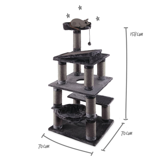 KAZ CAT SCRATCHER 5 LEVEL PLAYGROUND CHARCOAL