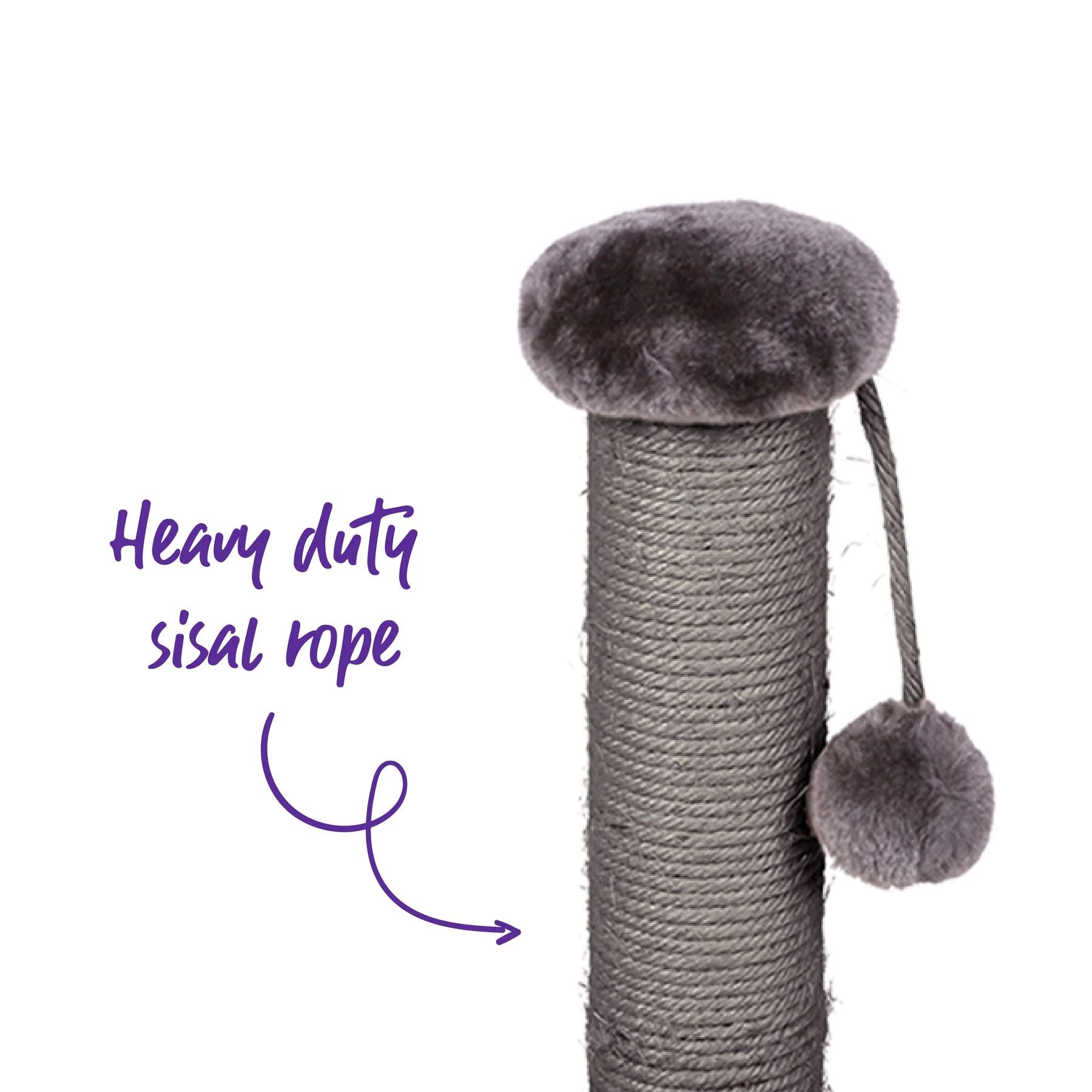 KAZ SCRATCH POST BLACK PLUSH MEDIUM