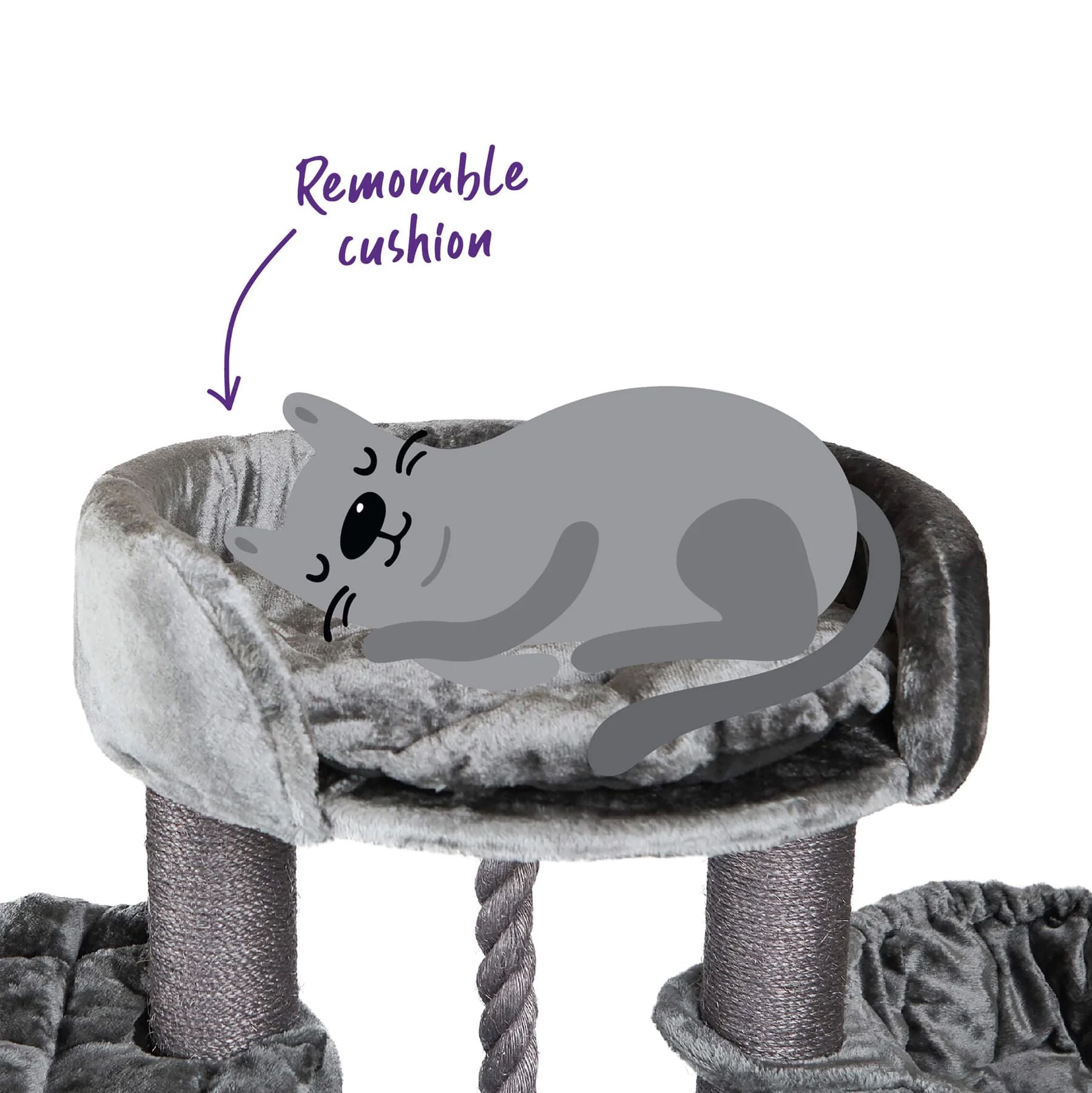 KAZOO CAT SCRATCHER ECO SCRATCH AND SLEEP GREY