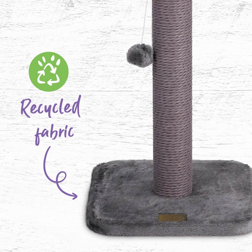 ECO-FRIENDLY KITTY SCRATCH POST - SM - CHARCOAL KAZOO
