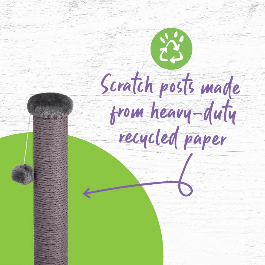 ECO-FRIENDLY KITTY SCRATCH POST - SM - CHARCOAL KAZOO