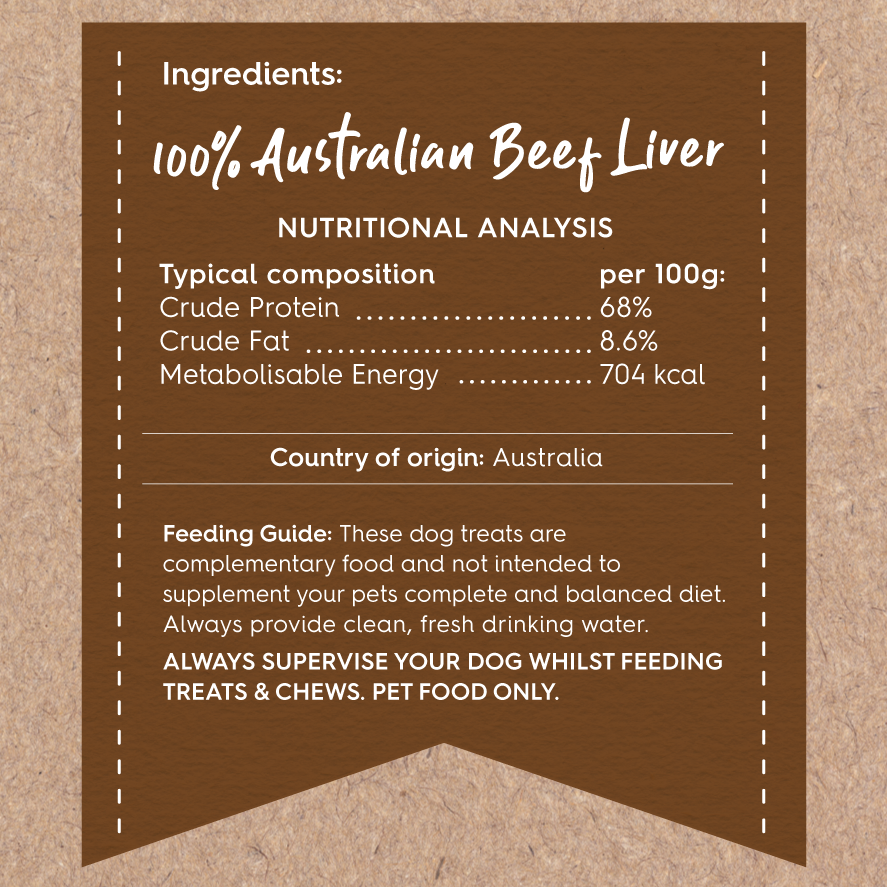 KAZOO PRIME CUTS BEEF LIVER CHIPS 100G