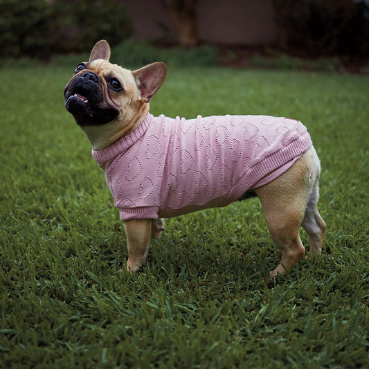 KAZOO COAT KNIT HEART 53CM PINK