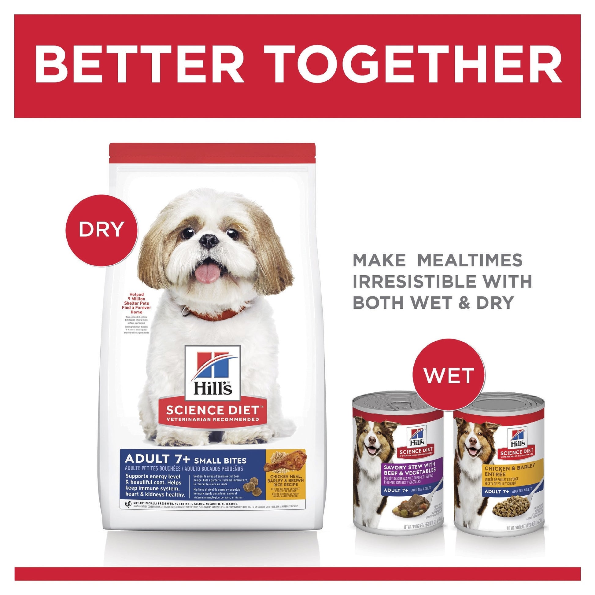 HILL'S SCIENCE DIET SENIOR ADULT 7+ SMALL BITES DRY DOG FOOD 2KG