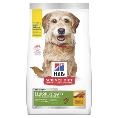 HILL'S SCIENCE DIET ADULT  7+ SENIOR VITALITY SMALL & MINI  SENIOR DRY DOG FOOD 1.58KG