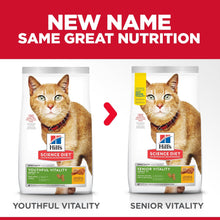 Load image into Gallery viewer, HILL&#39;S SCIENCE DIET ADULT 7+ SENIOR VITALITY DRY CAT FOOD 2.72KG