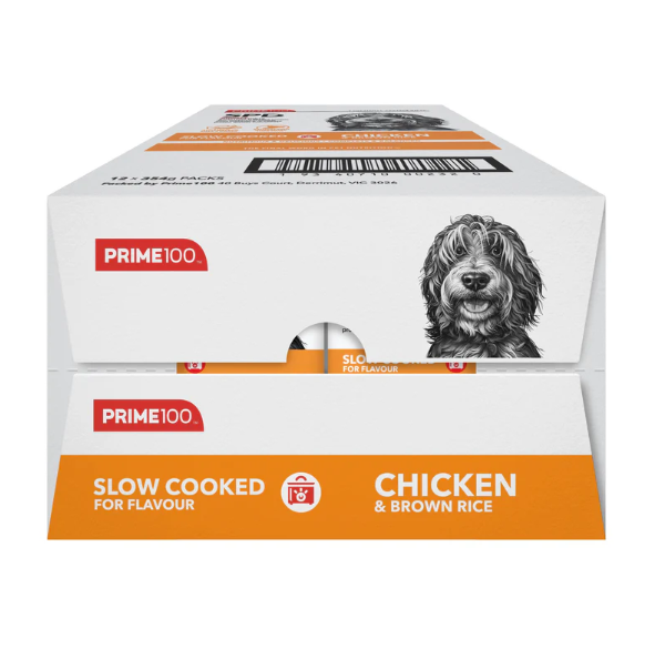 Pack Of PRIME100 SPD SLOW COOKED CHICKEN & BROWN RICE 354G