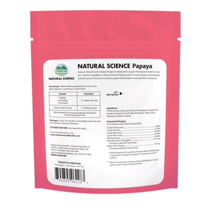 OXBOW NATURAL SCIENCE PAPAYA SUPPORT 33G