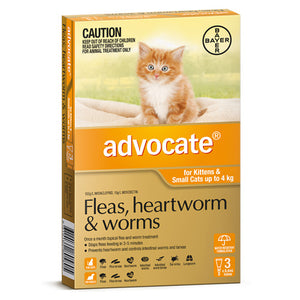 ADVOCATE CAT 0-4KG ORANGE 3PK