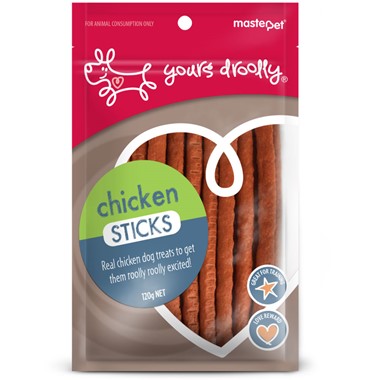 YOURS DROOLLY CHICKEN STICKS 120G