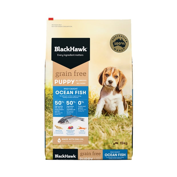 BLACK HAWK GRAIN FREE OCEAN FISH PUPPY 15KG