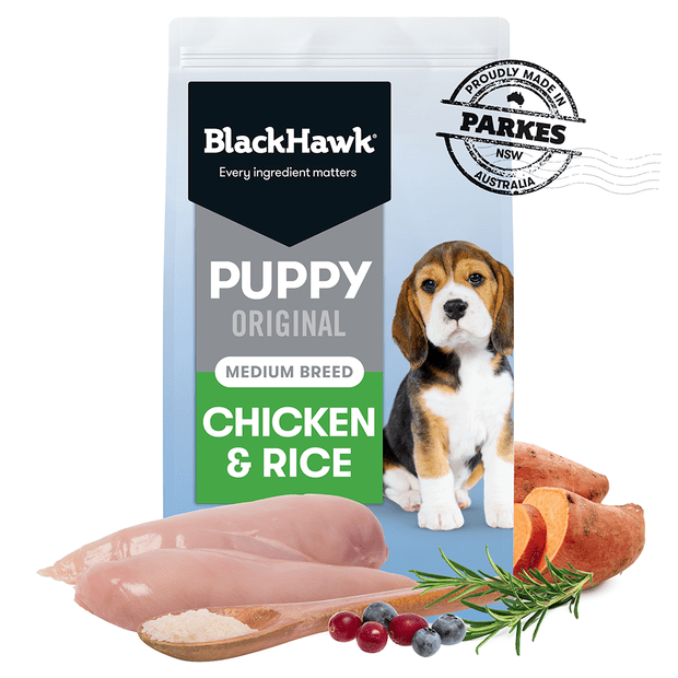 BLACK HAWK PUPPY CHICK RICE MEDIUM BREED 20KG