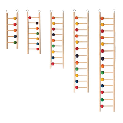 BIRD TOY WOODEN LADDER 5 RUNG W/BEADS