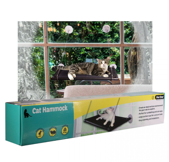 PO CAT WINDOW HAMMOCK BLK 67L X 40CM