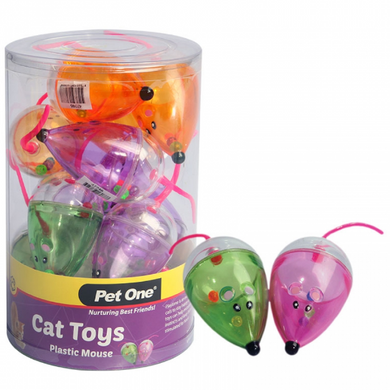 PO CAT TOY PLASTIC MOUSE 7CM