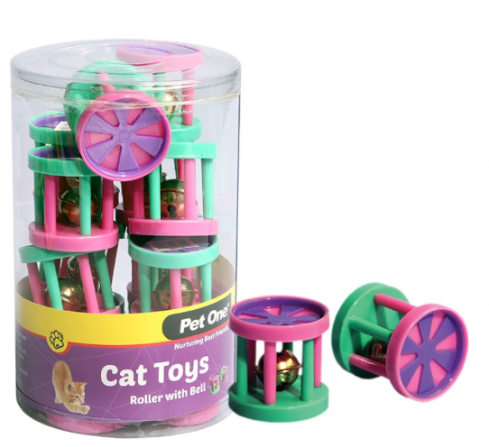 PO CAT TOY ROLLER W/ BELL