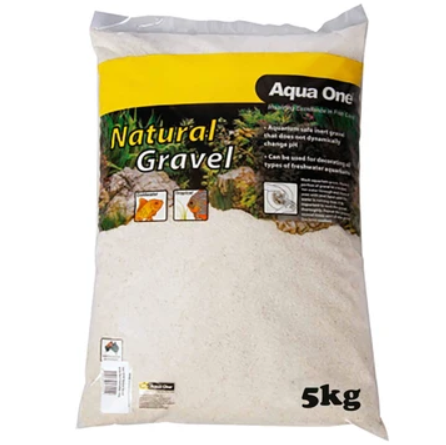 AQUA ONE NATURAL GRAVEL WHITE SAND AUSTRALIAN 5KG