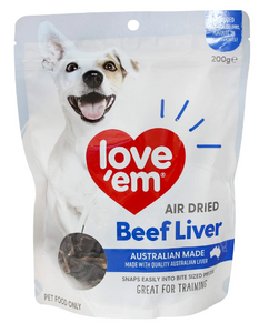 LOVE EM TRAINING TREATS BEEF LIVER 200G