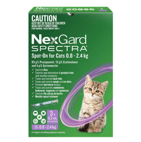 NEXGARD SPECTRA CATS 0.8-2.4KG 3 PACK