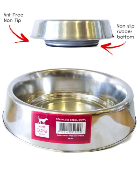 ALLPET ANT FREE STAINLESS STEEL BOWL 470ML