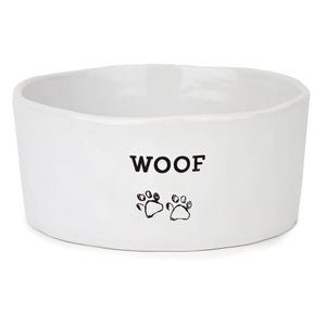 BARKLEY & BELLA BOWL GLAZED WOOF SM