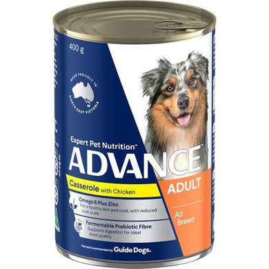 ADVANCE DOG WET CASS CHKN 400G