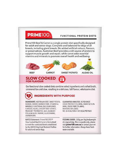 PRIME100 SPD SLOW COOKED BEEF & CARROT 354G