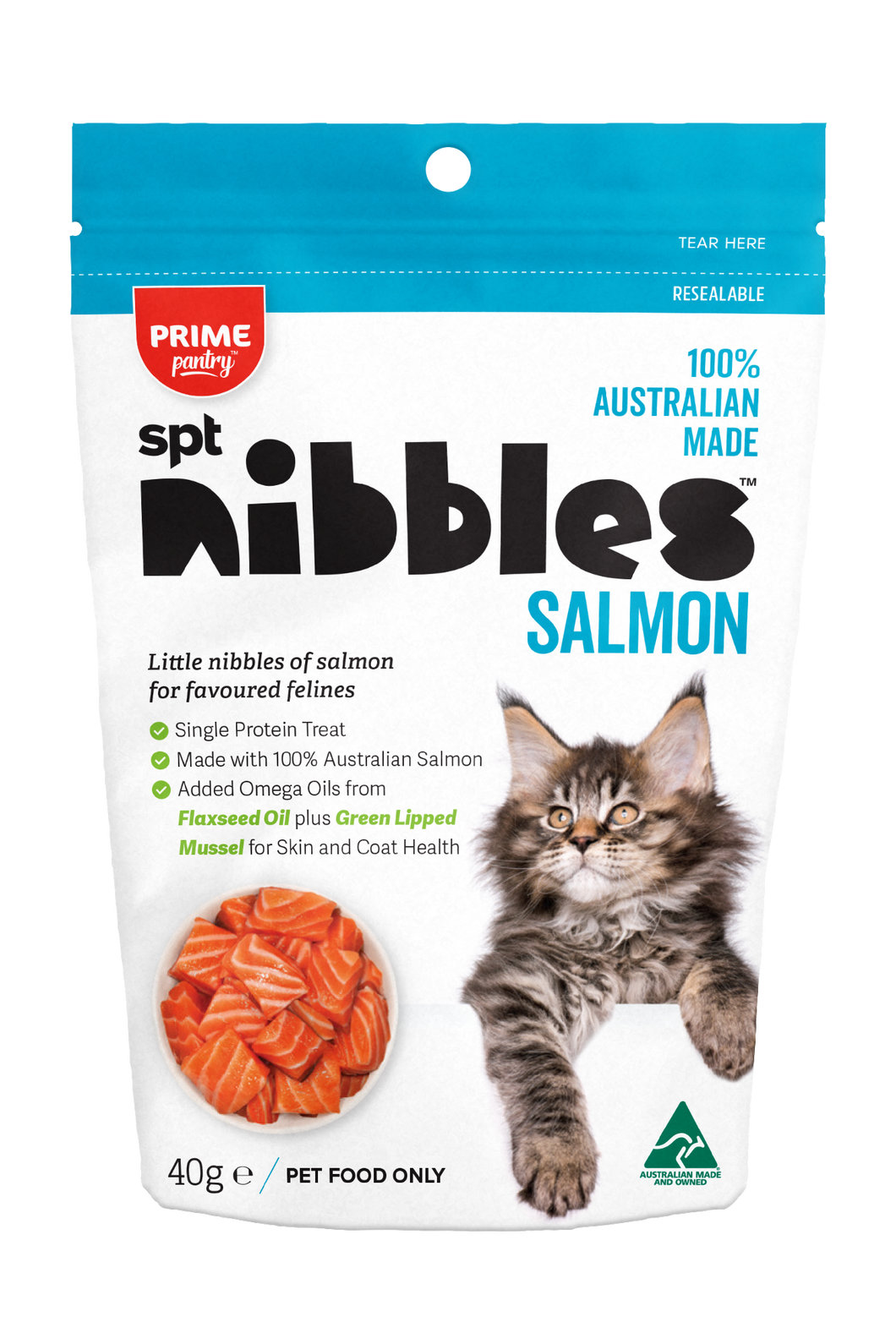 PRIME100 PRIME PANTRY SPT NIBBLES SALMON 40G