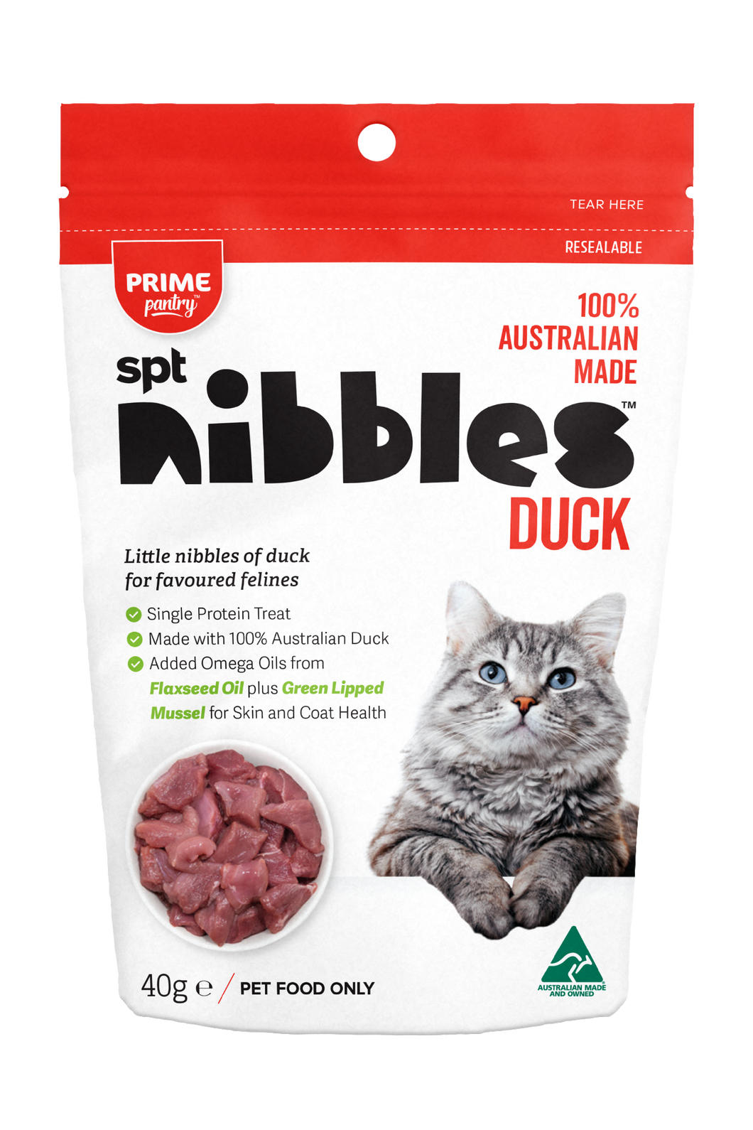 PRIME100 PRIME PANTRY SPT NIBBLES DUCK 40G