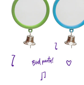 KAZOO ROUND MIRROR W/BELL GREEN / PURPLE LG