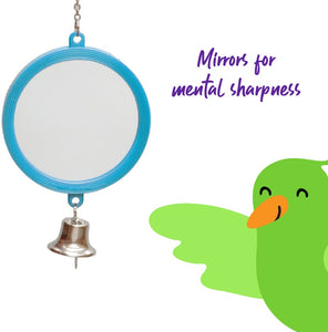 KAZOO ROUND MIRROR W/BELL GREEN / PURPLE LG