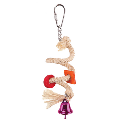 KAZ BIRD TOY SISAL ROPE & BELL SMALL