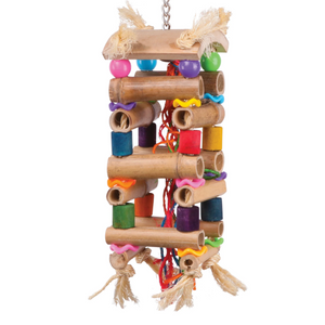 KAZOO BIRD TOY TOWER  SISAL & BEADS LARGE