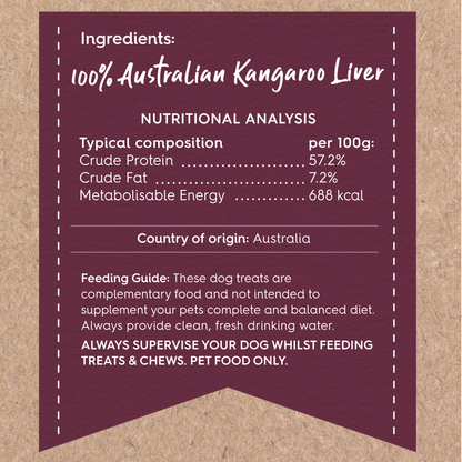 KAZOO PRIME CUTS KANGAROO LIVER CHIPS 220G