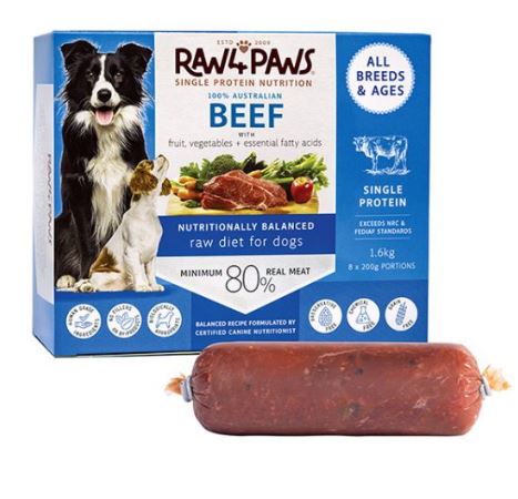 RAW 4 PAWS BEEF 8X200G PORTIONS 1.6KG