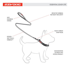 EZYDOG LEASH ESSENTIAL 72 LITE RED