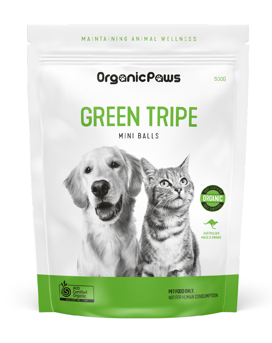 ORGANIC PAWS GREEN TRIP MINI BALLS 500G