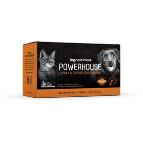 ORGANIC PAWS POWERHOUSE TURCKEY & CHICKEN ORGAN BLEND 1.5KG