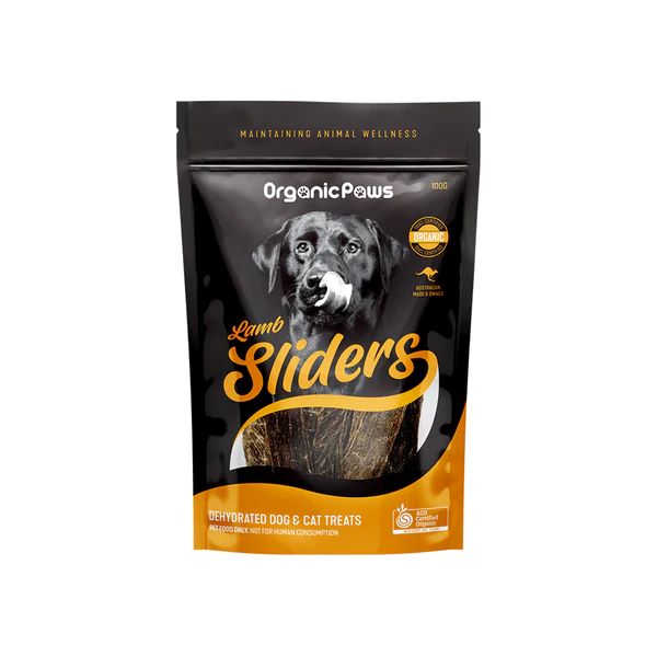 ORGANIC PAWS SLIDERS LAMB 100G